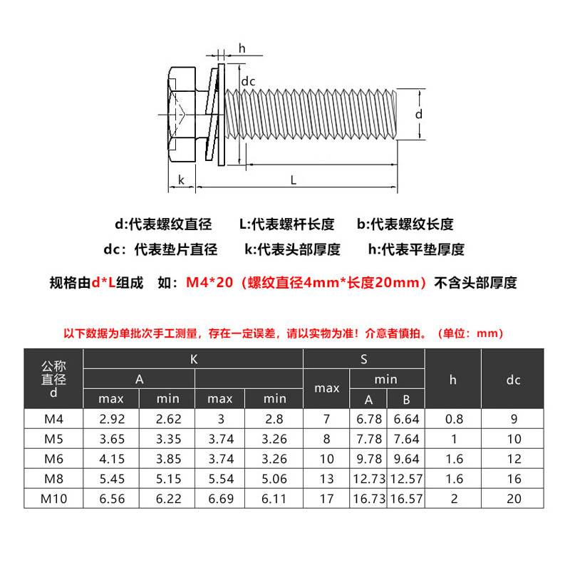 加大外六角组合螺丝钉六角头螺栓M8*x12x14x16x18x25x30x45x60x70-图1