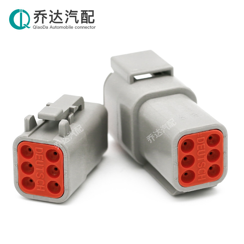 DTM04-6P 6孔德驰型连接器重卡挖掘机汽车公母防水接插件DTM06-6S_虎窝淘