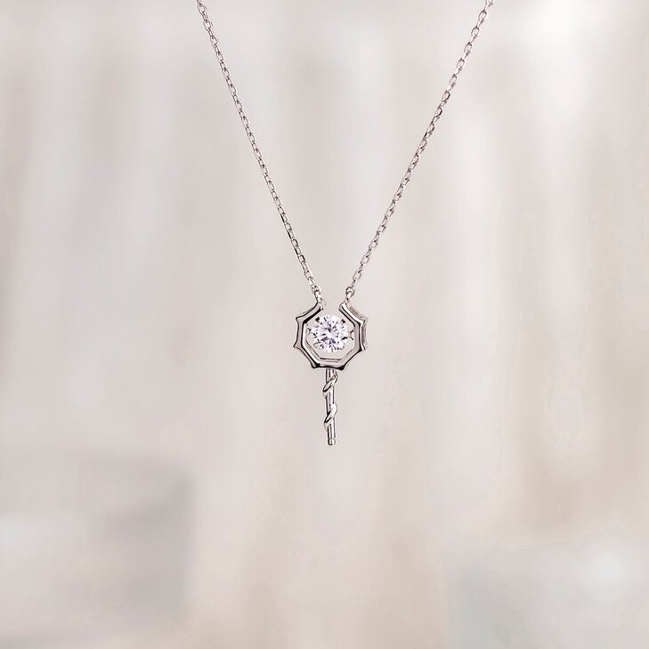 汐之新款纯银小众设计女权杖锁骨链 汐之首饰项链