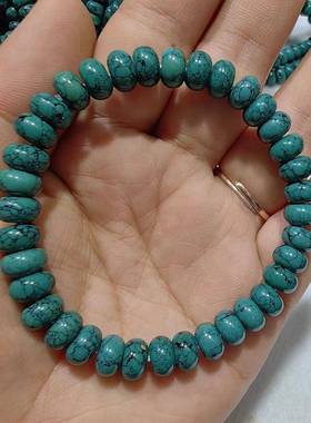 绿片松127石黑松算盘隔珠单圈手串diy线文玩隔珠散珠成人手链