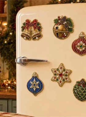 新品DIY Diamond Painting Christmas Magnets 钻石画装饰冰箱贴