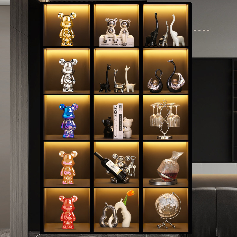 现代酒柜装饰品客厅摆件轻奢高档家居电视暴力熊红酒架高级感小众,淘宝优惠券,粉丝福利购,淘宝优惠卷
