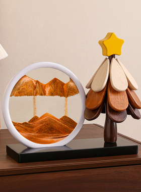 高级感圣诞树流沙画装饰摆件