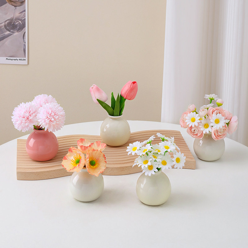 ins风陶瓷花瓶客厅插花桌面玄关家居卧室布置氛围感装饰品小摆件,淘宝优惠券,粉丝福利购,淘宝优惠卷