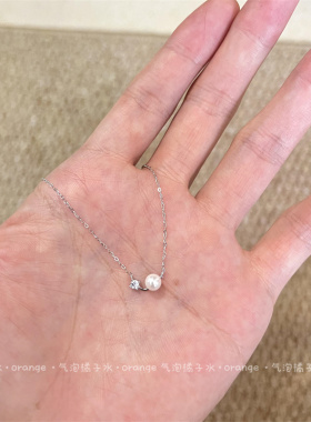 高级感简约珍珠闪钻项链