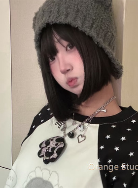 y2k亚文化镶钻小狗项链