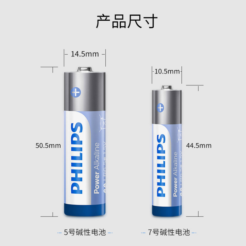 飞利浦碱性电池5号7号五号七号电池儿童玩具空调遥控器新精品耐用电池1.5V正品鼠标遥控汽车挂闹钟高能小电池 - 图2