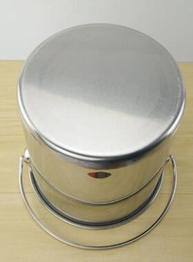 不锈钢加厚直身提水桶25/30/35cm留样筒带盖提桶圆桶汤桶幼儿园