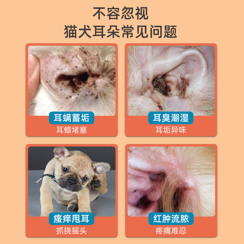 宠物滴耳液除耳螨真菌猫用狗用耳朵清洁清洗液狗狗猫咪专用洗耳液 - 图0