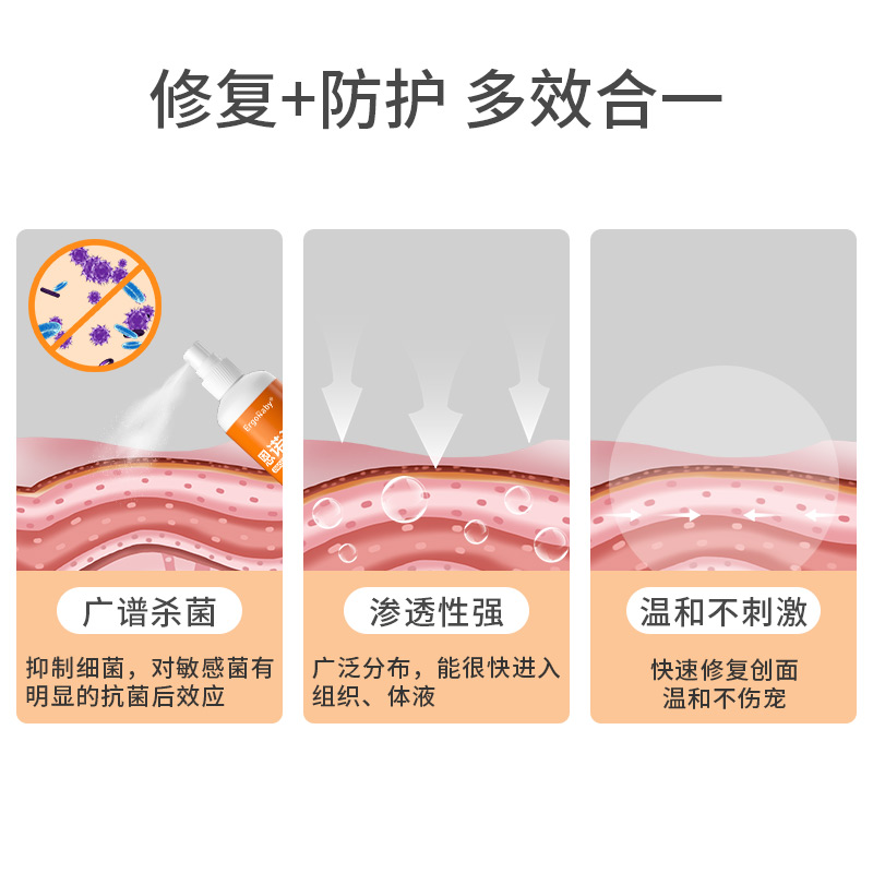 宠物皮肤病喷剂细菌性疾病猫藓狗癣外用药猫咪真菌专用药恩诺沙星-图2