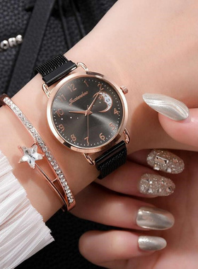 极速newLuxury lady Watch Rose Gold Mesh Strap FasUhion Watch
