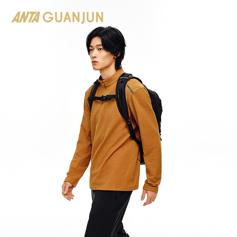 安踏冠军密暖绒长袖T恤男士冬季新款磨毛半拉链运动T恤152540404,淘宝优惠券,粉丝福利购,淘宝优惠卷