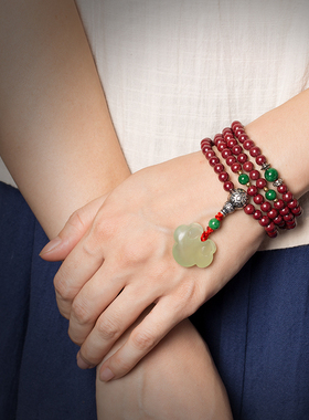 民族风天然原矿紫金砂佛珠念珠