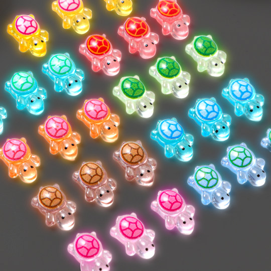 新款夜光彩色小乌龟对对碰迷你版小鼻噶乌龟发光玩具mini公仔摆件