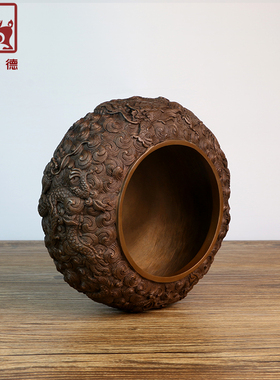 铜聚德办公玄关海水龙纹钵式炉