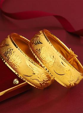 20m软薄款沙金永结同心手镯对一女款婚双喜字庆龙凤仿金镯40子m开