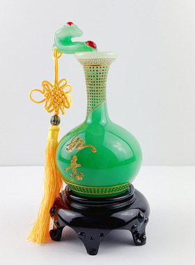 树脂中式平安如意花瓶客装饰摆件