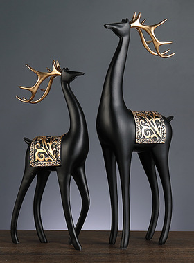 树脂新款创意轻奢家居对装饰摆件