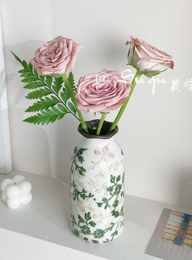 复古田园风冰裂陶瓷花瓶插花摆件