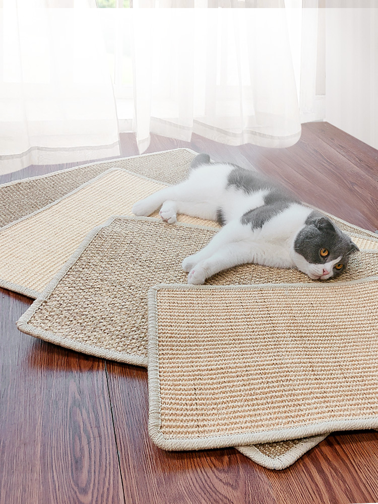 猫抓板剑麻不掉屑猫窝垫磨爪器耐磨防猫抓沙发保护用品猫咪睡觉垫 - 图3