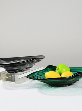 轻奢玻璃加厚艺术水果盘简约客厅