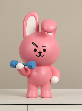 潮玩粉红兔子卡通可爱摆件