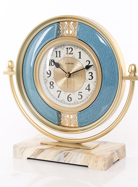 欧式轻奢装饰座钟创意客厅静音台钟钟表摆件美式家居玄关时钟摆设