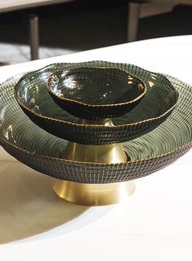 玻璃茶几收纳盘厨房水果篮装饰品