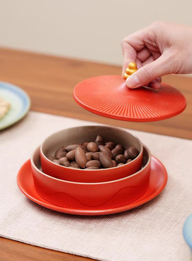 故宫天坛果盘陶瓷茶点盘客厅摆件