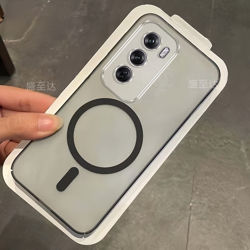 Ice fog magnetic suction suitable for oppoReno12 mobile phone case new oppo5G transparent frosted Rone protective cover PJV110 all-inclusive anti-fall opopreno male por female opp0pp0125G ultra-thin