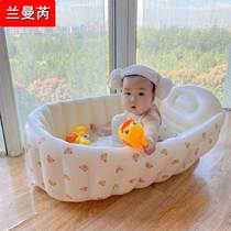 Inflatable Tub Baby Ins Han Wind Portable Travel Foldable Inflatable Baby Sit Down Non-slip Shower Bath Newborn