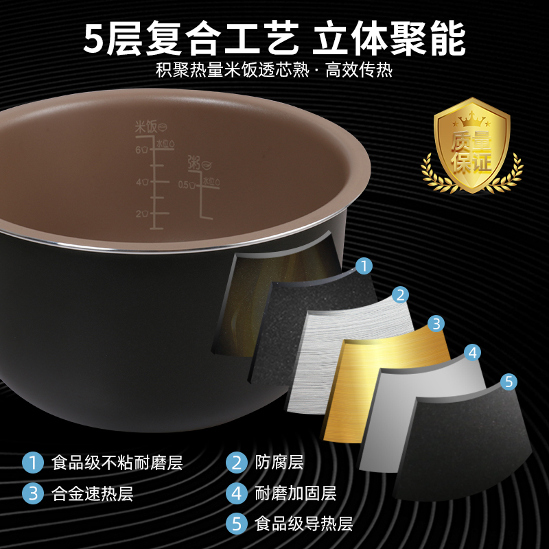 奔腾电饭煲内胆3L/4L/5L升原厂不粘环保食品级内胆原装配件 - 图1