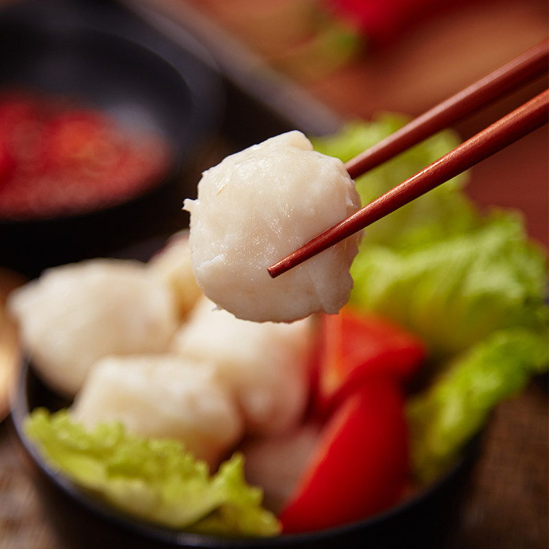 潮风腾 潮汕正宗手工打墨鱼丸墨斗丸子 潮州火锅关东煮麻辣烫食材250g