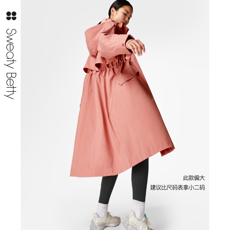 Sweaty Betty Motion防泼水宽松帕克长款风衣外套派克大衣SB8478 - 图0