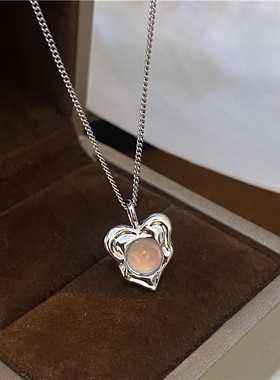 矶感爱心项链水波链女项链甜酷