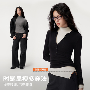 【半练】半高领摇粒绒加厚打底衫