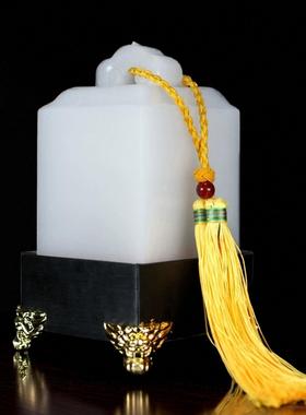 锦玉秀美天然白玉黄玉印章摆件