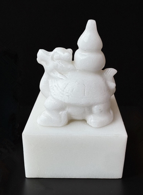 天然白玉龙龟葫芦招财摆件