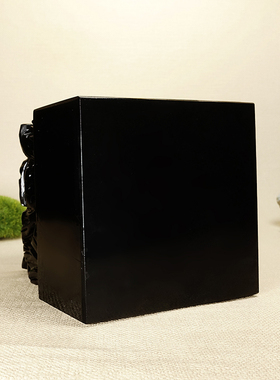 天然玉石黑玉龙头印章摆件