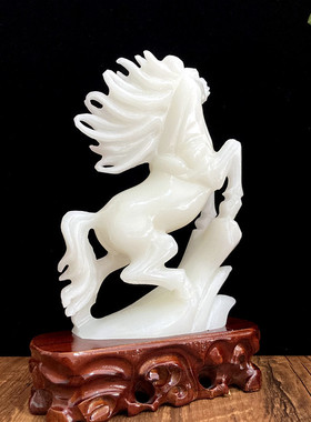 摆件天然玉石白玉雕刻客厅办公室