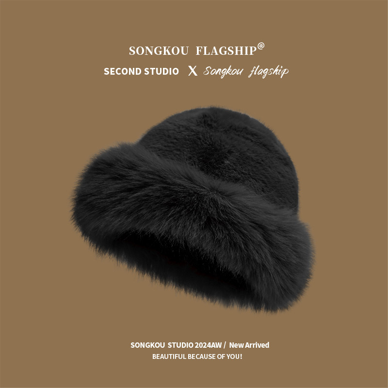 虞书欣同款毛绒蒙古帽子女款2025新款秋冬款保暖防风渔夫帽盆帽,淘宝优惠券,粉丝福利购,淘宝优惠卷