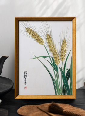 铜艺世家穗穗平安铜雕画摆台