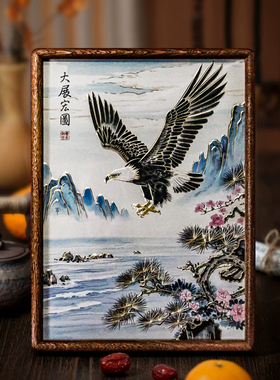 铜艺世家大展宏图老鹰松树铜雕画