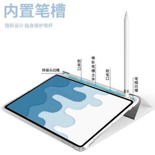 适用三星tabS10Ultra平板保护套S9FE+带笔槽s9ultra透明外壳14.6英寸三折galaxy tab s6lite硅胶s8ultra皮套-图2