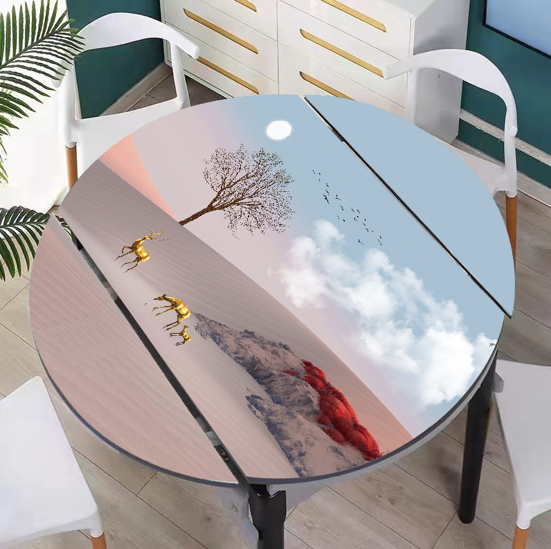 椭圆形餐桌布现代简约防水防油免洗pvc软玻璃可折叠伸缩桌桌布,淘宝优惠券,粉丝福利购,淘宝优惠卷