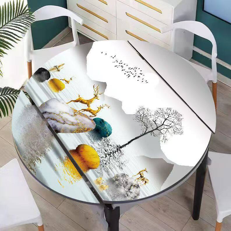 椭圆形餐桌布现代简约防水防油免洗pvc软玻璃可折叠伸缩桌桌布,淘宝优惠券,粉丝福利购,淘宝优惠卷