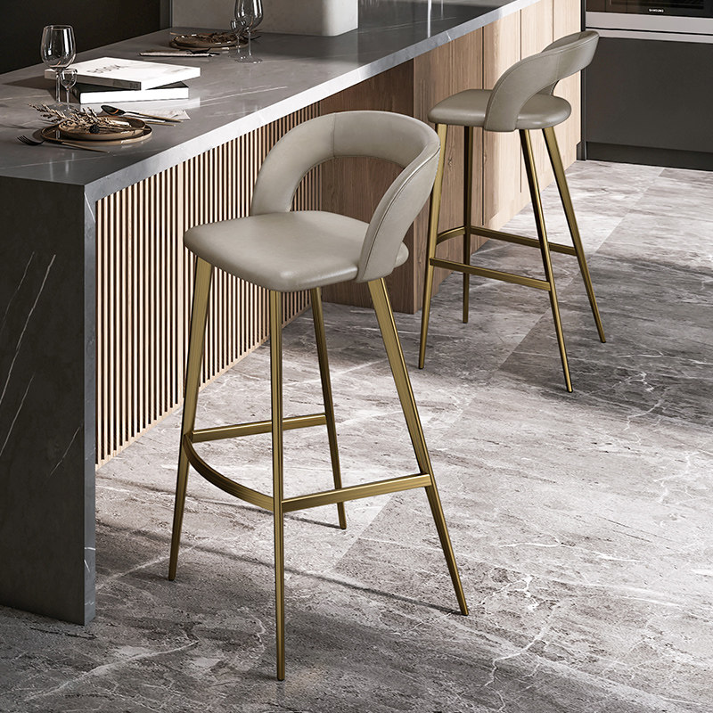 【意大利头层牛皮】吧台椅子高脚凳吧台凳家用酒吧椅高餐椅子7331,淘宝优惠券,粉丝福利购,淘宝优惠卷