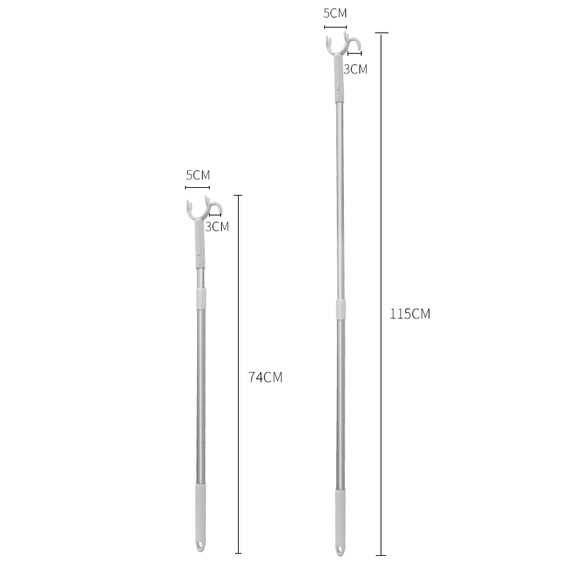 撑衣杆晾衣杆叉丫可伸缩家用铝杆叉头宿舍加长挑挂取衣叉杆晾衣捍-图3
