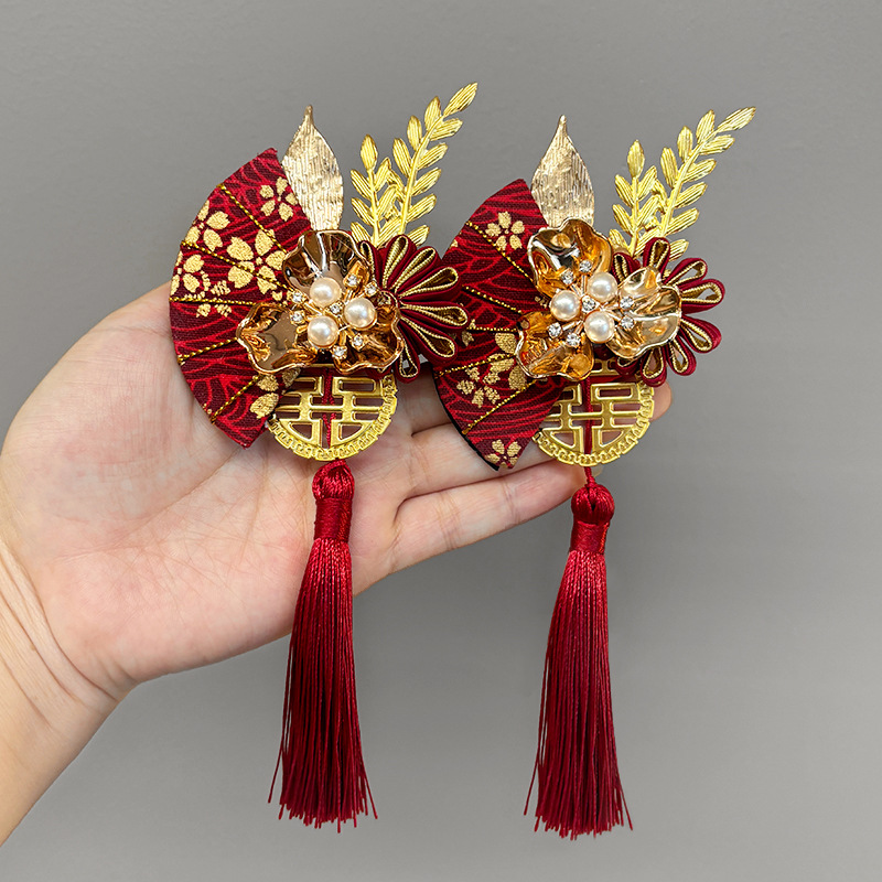新潮国风新郎新娘结婚胸花婚礼全套家人父母胸针襟花秀禾龙凤褂款 - 图1