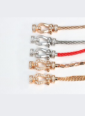 原装马蹄扣手链纯银红绳尼龙绳